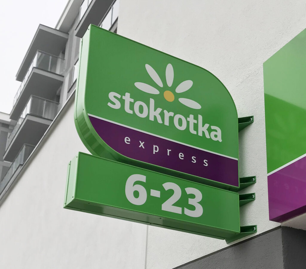 Stokrotka Express branding sieci sklepów