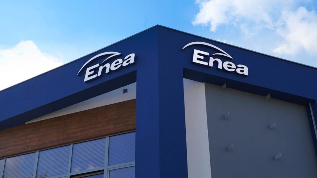 Litery blokowe Enea logo