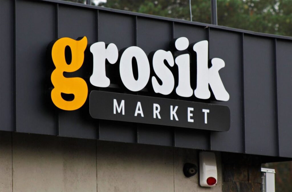 Litery podświetlane Grosik logo zewnętrzne