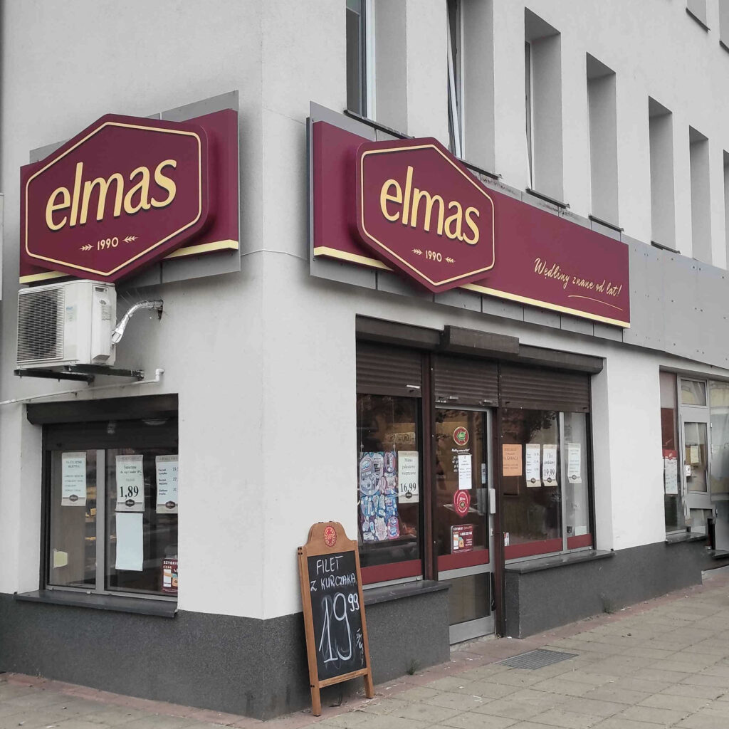 Kaseton podświetlany oznakowanie sieci Elmas